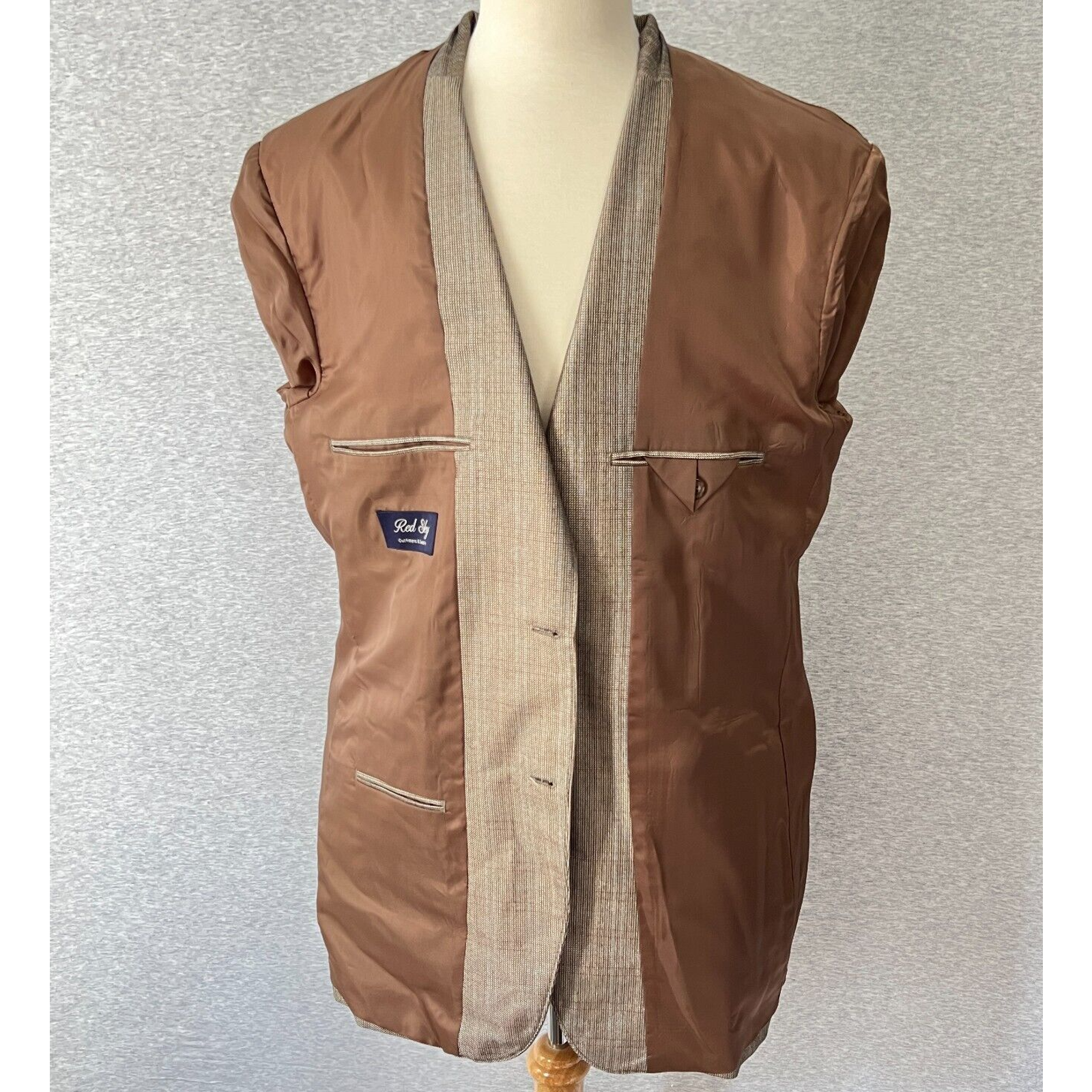 Red Sky Sport Jacket Mens 44l Brown Santa Fe 424 Western Cowboy Turquoise Flaws — image 7 of 8